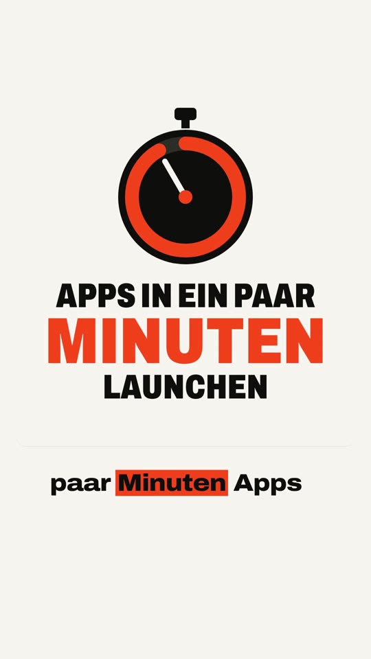 Grafik: Stoppuhr, Apps in ein paar Minuten launchen