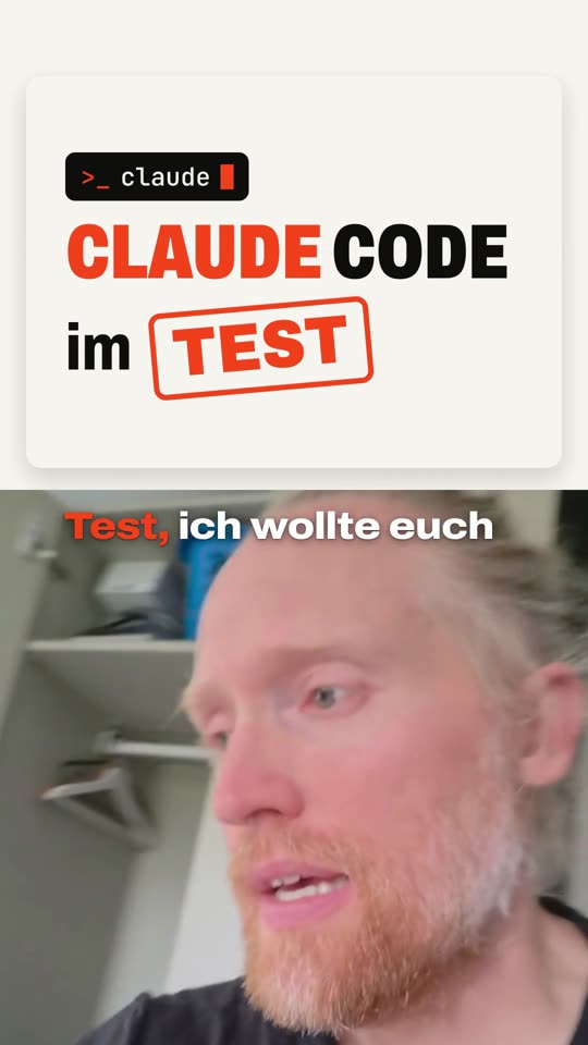 Titelgrafik: Claude Code im Test, das Wort Test als roter Stempel